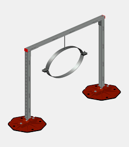 Рама П – образная для крепления горизонтальных круглых труб трубопроводов и воздуховодов 1000*1000мм